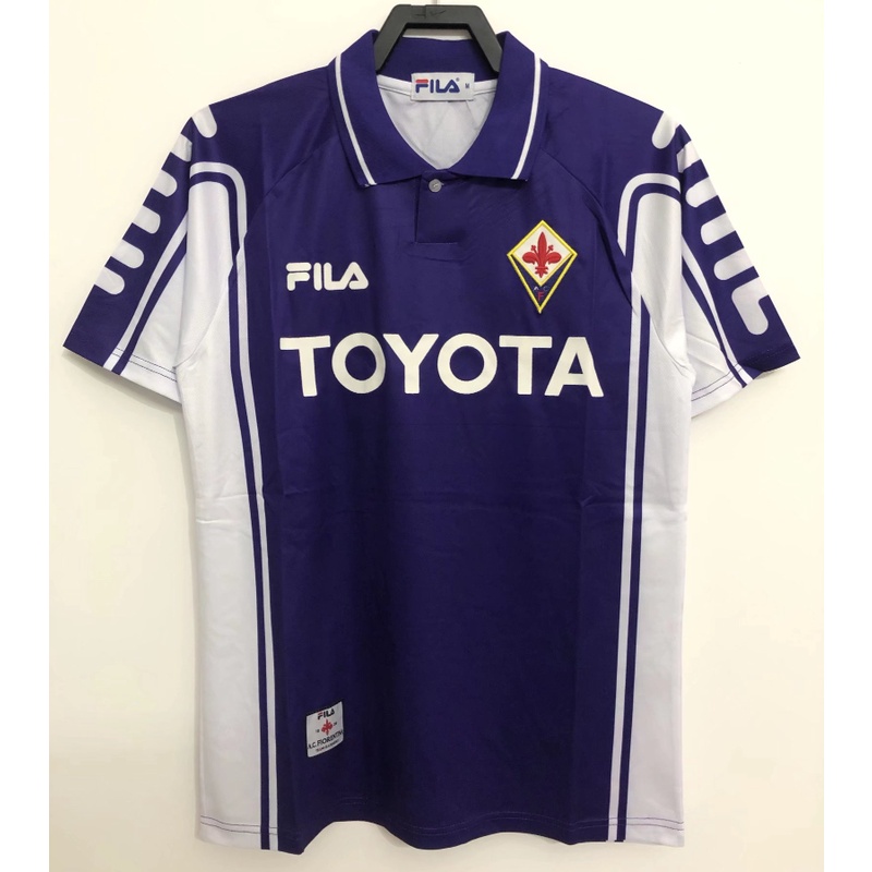 Áo Thun Bóng Đá Ngắn Tay Fiorentina Size S-XXL 99-00 Phong Cách retro Cao Cấp
