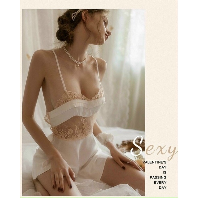 Váy ngủ sexy phối ren D91