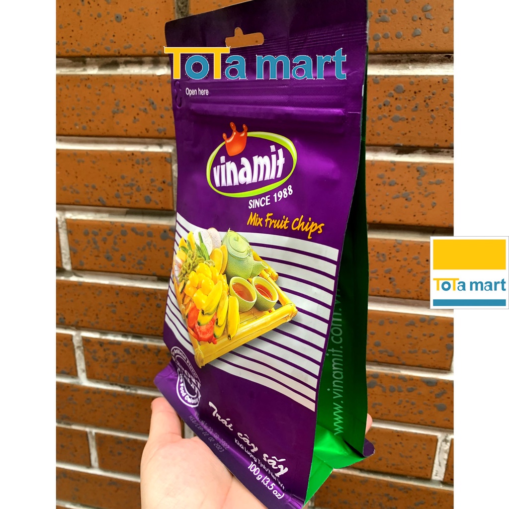 (HSD 02,04/2023) Mít sấy, trái cây sấy VINAMIT gói 100g.