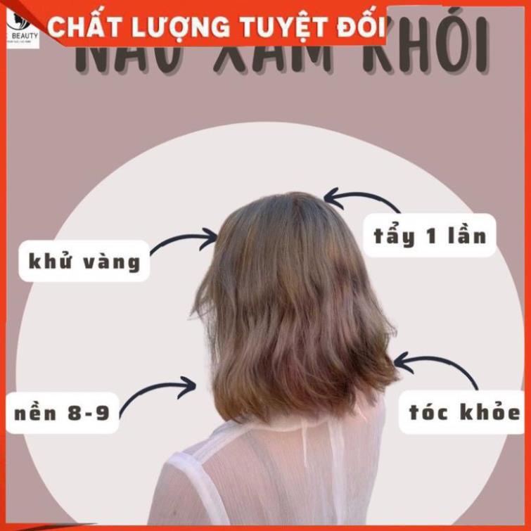 Thuốc nhuộm tóc Nâu xám khói kèm bộ dụng cụ nhuộm tóc