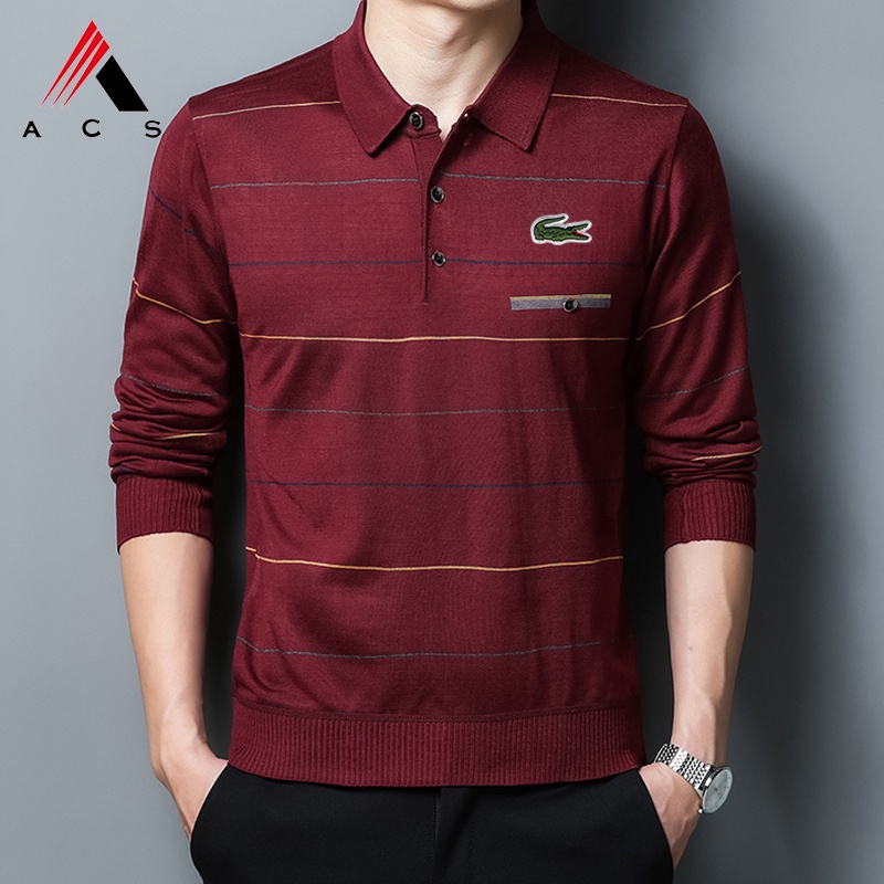 Áo polo Dài Tay In Họa Tiết Thời Trang Mùa Hè Dành Cho Nam