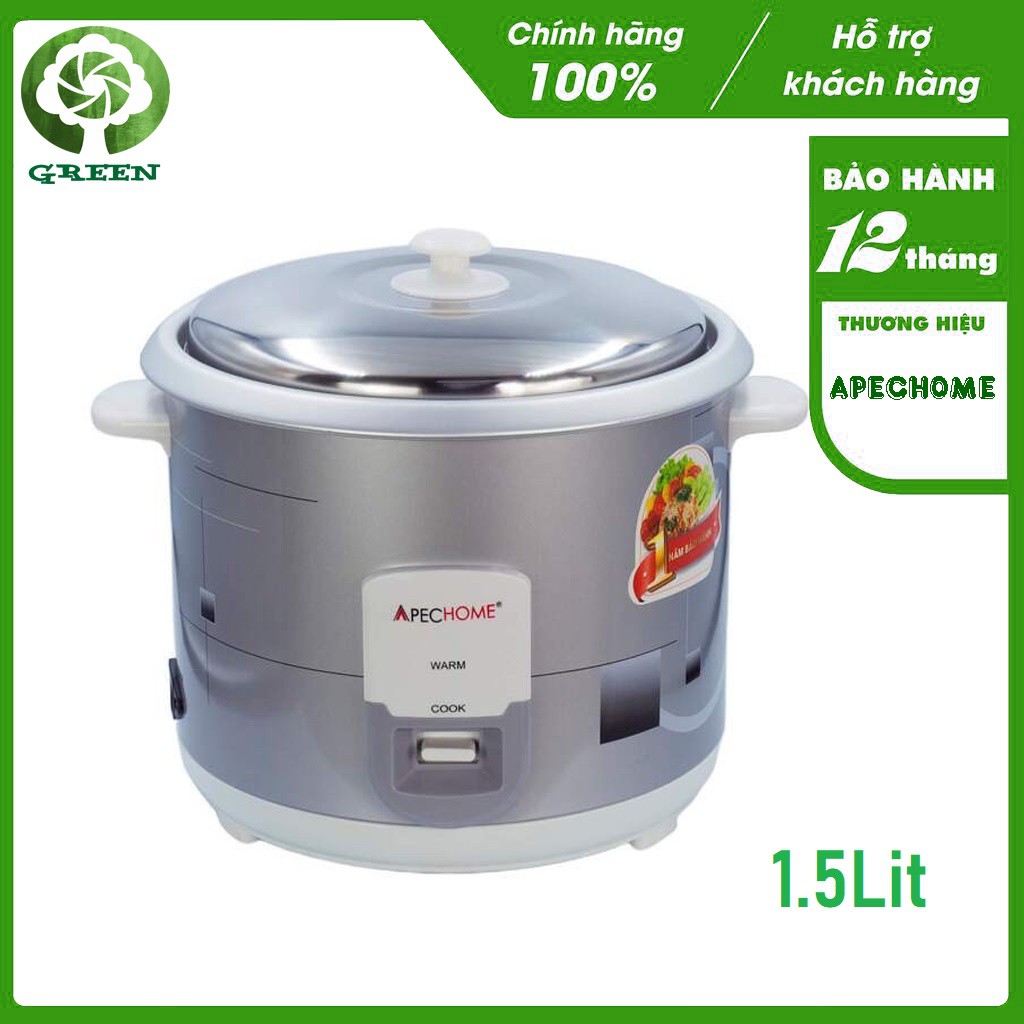 Nồi Cơm Điện Apechome APH-RC15S 1.5 Lít - Chống Dính - Hàng Chính Hãng (Bảo Hành 12 Tháng)