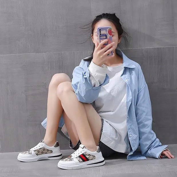 Giày Sneaker Nữ Thể Thao Kẻ Sọc Chữ GD Xinh Xắn Hot Trend HH 132 | BigBuy360 - bigbuy360.vn