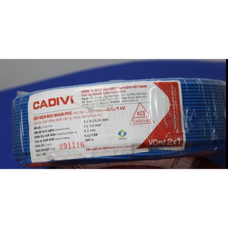 [freeship 70K] Dây điện Cadivi  đôi 2x1.0 vcmd cuộn 100