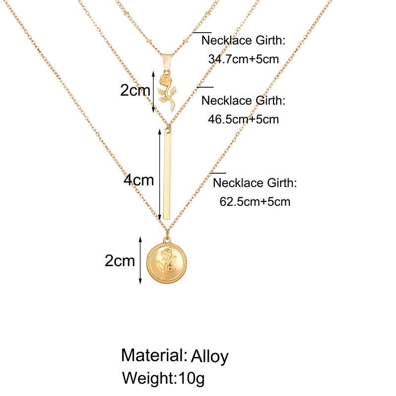Dây Chuyền Nhiều Lớp Mặt Hình Hoa Hồng Thời Trang Cho Nữ