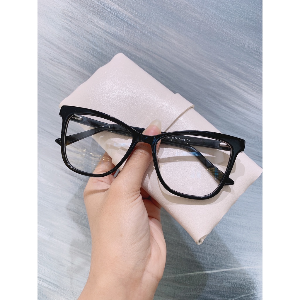 Gọng kính unisex nhựa acetate cao cấp dáng mắt mèo thời trang Ouress wd23