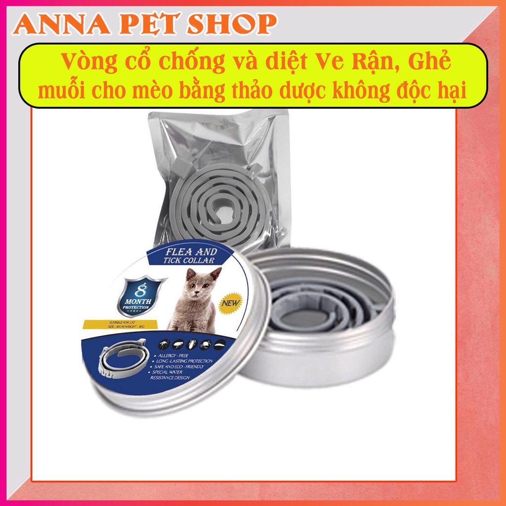 Vòng cổ chống và diệt Ve Rận, Ghẻ, muỗi cho mèo bằng thảo dược không độc hại