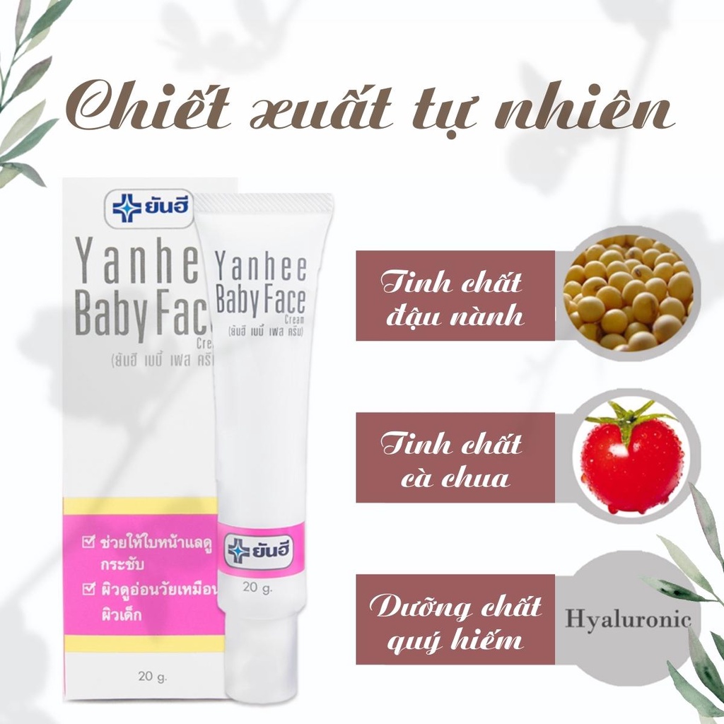 Kem dưỡng trắng da mặt Yanhee Baby Face Cream mờ thâm mụn giúp da trắng hồng mịn màng 20g chính hãng thái lan
