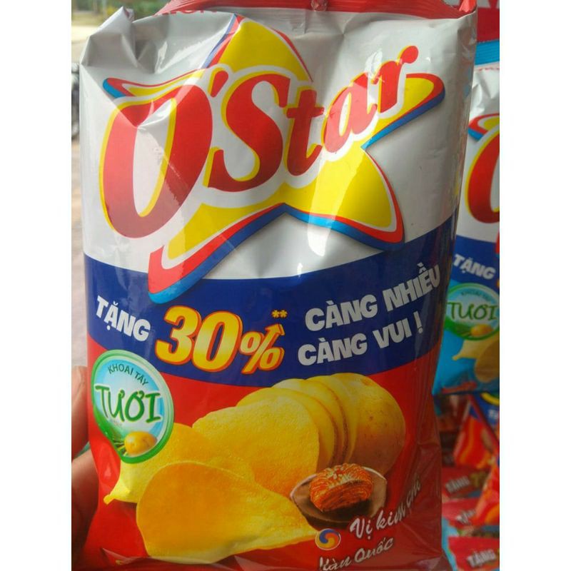 Snack khoai tây Ostar vị kim chi hàn quốc gói lớn 63g