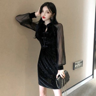 [ ODER ] Sườn xám cách tân kim sa [ Có size ]