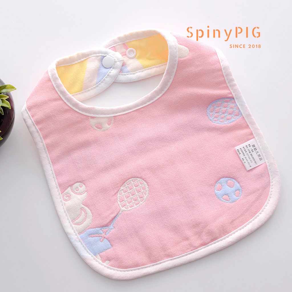 Set 3 khăn yếm vuông 6 lớp có cúc bấm cho bé mềm mại nhiều hoạ tiết