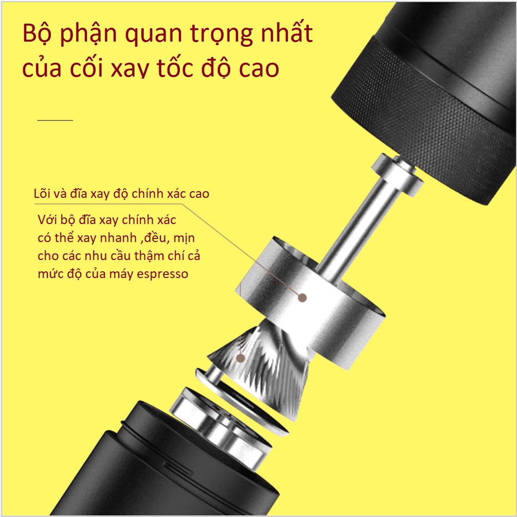 Cối xay cà phê thủ công nhôm nguyên khối mâm xay thép CNC chất lượng cao