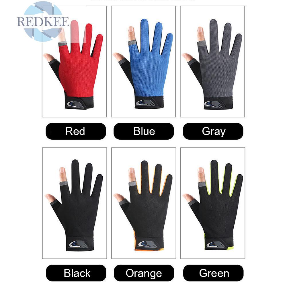 1 Đôi Găng Tay Chống Trượt Hở Ngón 2 Ngón Dùng Khi Câu Cá, Đạp Xe