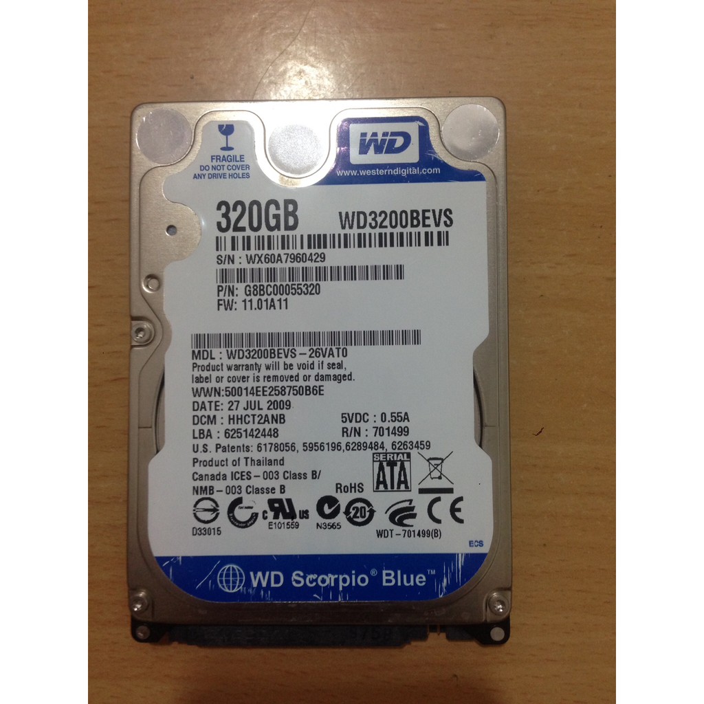 hdd laptop chuẩn sata  2.5 ich dung lượng 320gb hỗ trợ cài win