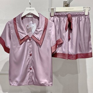 Set Pyjama cổ đôi phối xinh xắn 4 màu cao cấp