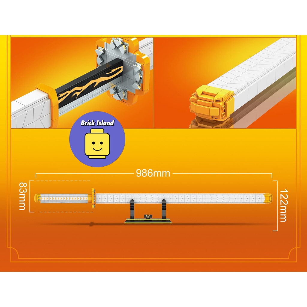 Đồ Chơi Lắp Ráp Mô Hình Thanh Kiếm Katana Nichirin Của Zenitsu Kimestu no Yaiba - Brick Island