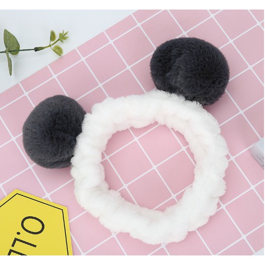 BĂNG ĐÔ CÀI TÓC MAKE UP 2 CỤC NHUNG THỎ TRÒN CHO MẸ-PK78