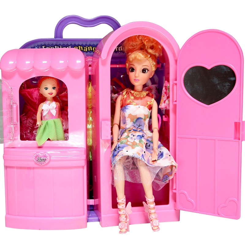 Tủ Quần Áo Búp Bê Công Chúa Barbie Đáng Yêu Cho Bé Gái