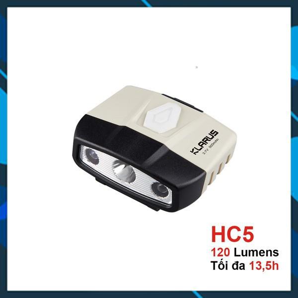 [BH 1 NĂM] KLARUS HC5 - Đèn pin cài mũ cảm biến chuyển động độ sáng 120lm ánh sáng vàng