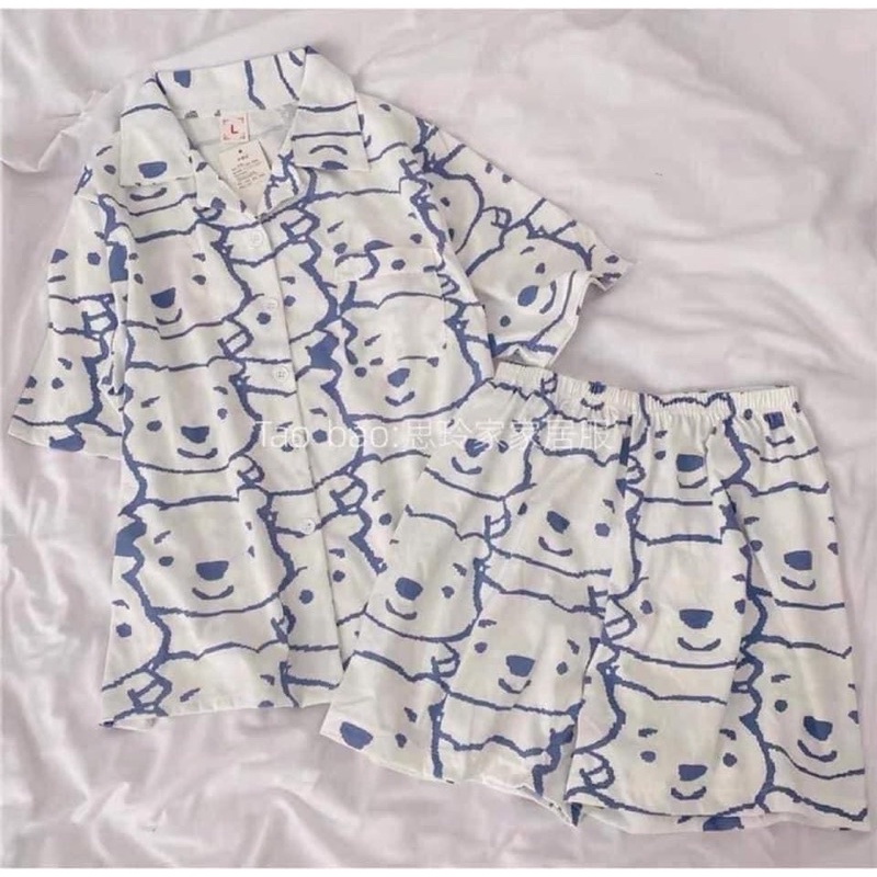 Sét bộ ngủ đùi Pyjama gấu đủ màu_Chất lụa cao cấp(kèm ảnh thật cận chất) | BigBuy360 - bigbuy360.vn