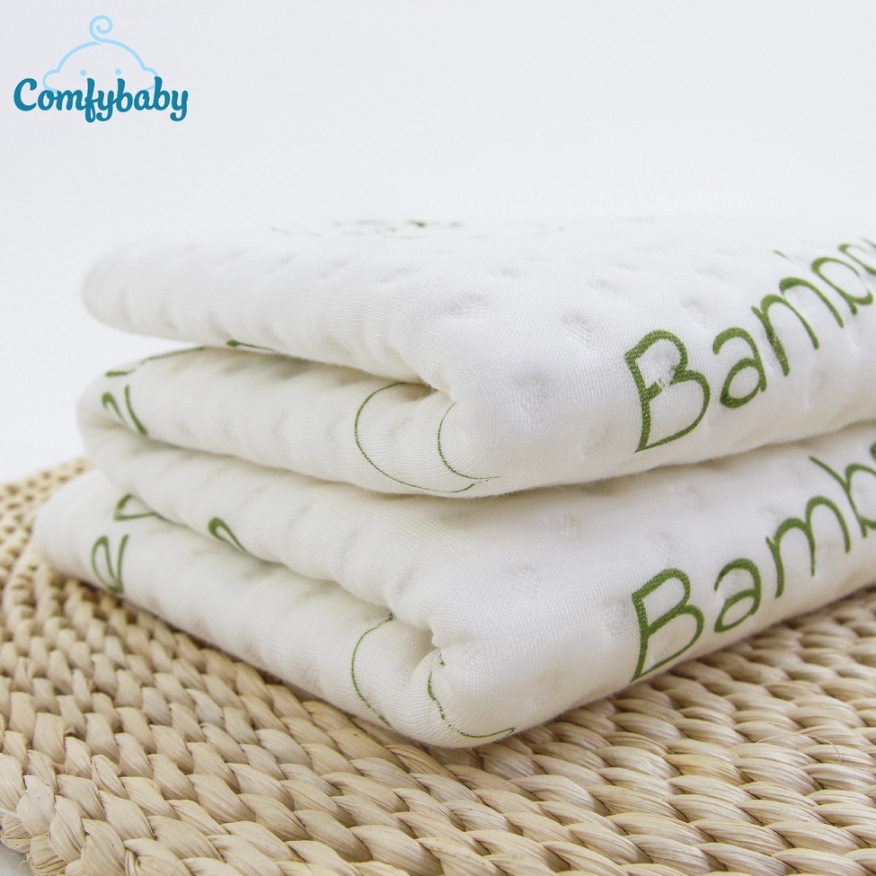 Ga trải cũi - Tấm lót chống thấm thay tã cho bé 4 lớp vải sợi tre Bamboo cao cấp Comfybaby tự nhiên, kháng khuẩn