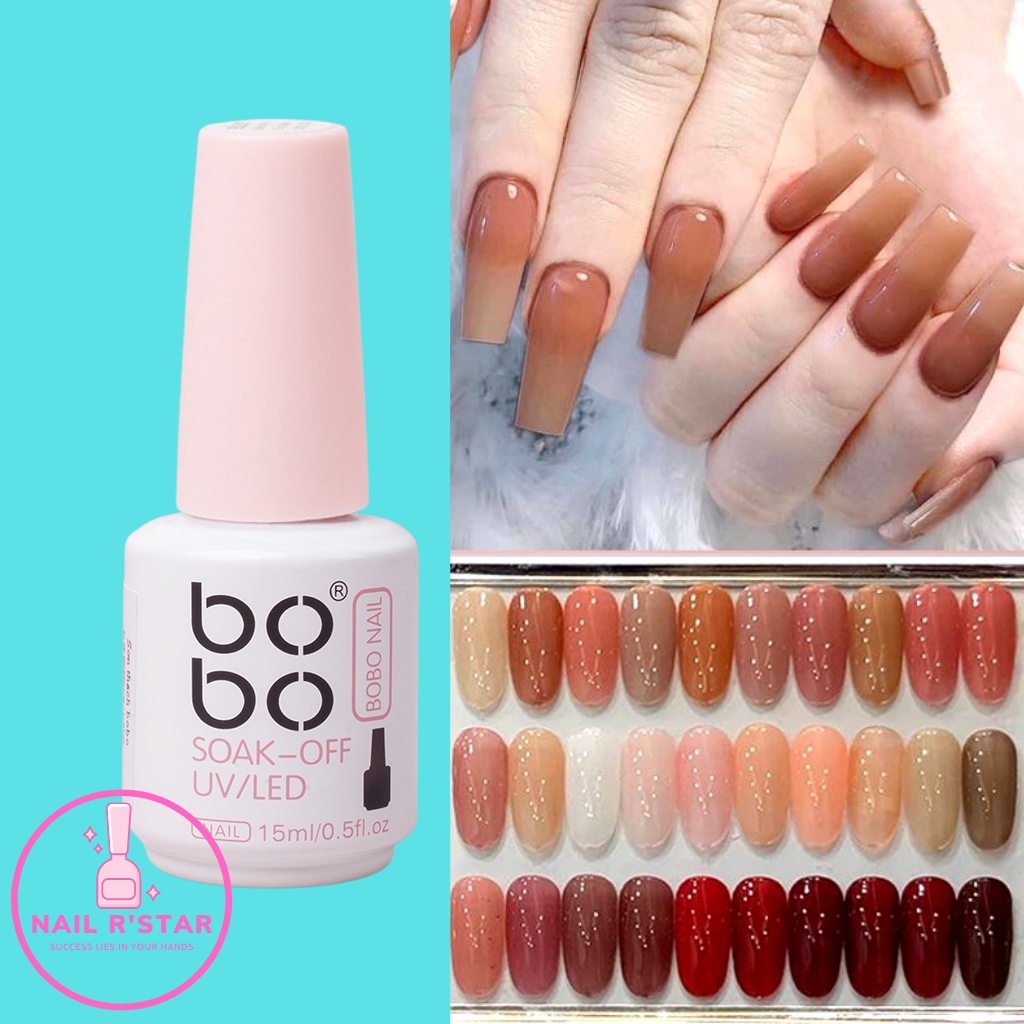 Sơn gel thạch Bobo chính hãng chất đậm đặc, bám móng, lên màu chuẩn 15ml  NAIL R’STAR