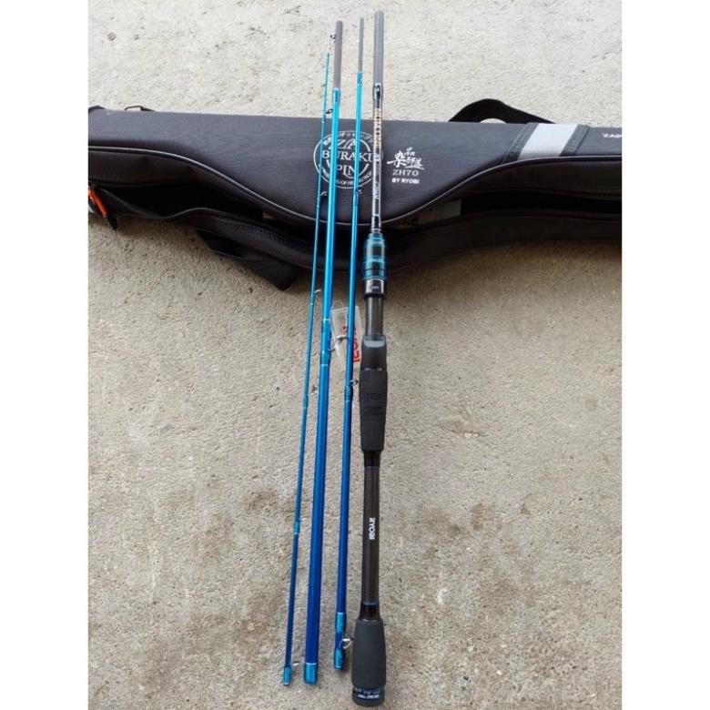 Cần câu 4 khúc RYOBI dài 2m4 cần máy ngang tải cá lên tới 10kg siêu khoẻ siêu bền y hình giá rẻ hàng chính hãng