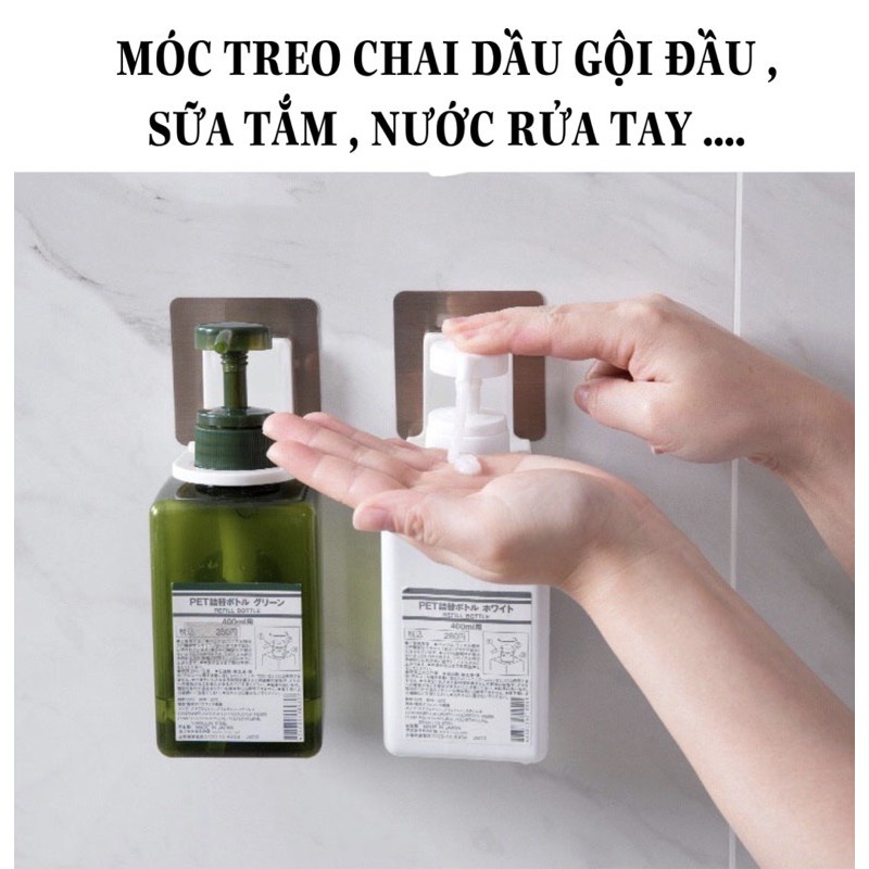 Móc dán tường chịu lực - Giá đỡ cổ chai thông minh treo chai dầu gội sữa tắm dầu rửa bát