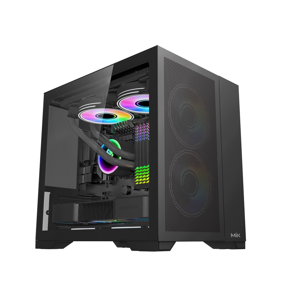 Vỏ Case MIK LV12 MINI FLOW BLACK (Thiết Kế Thông Minh Không Cần Ốc)