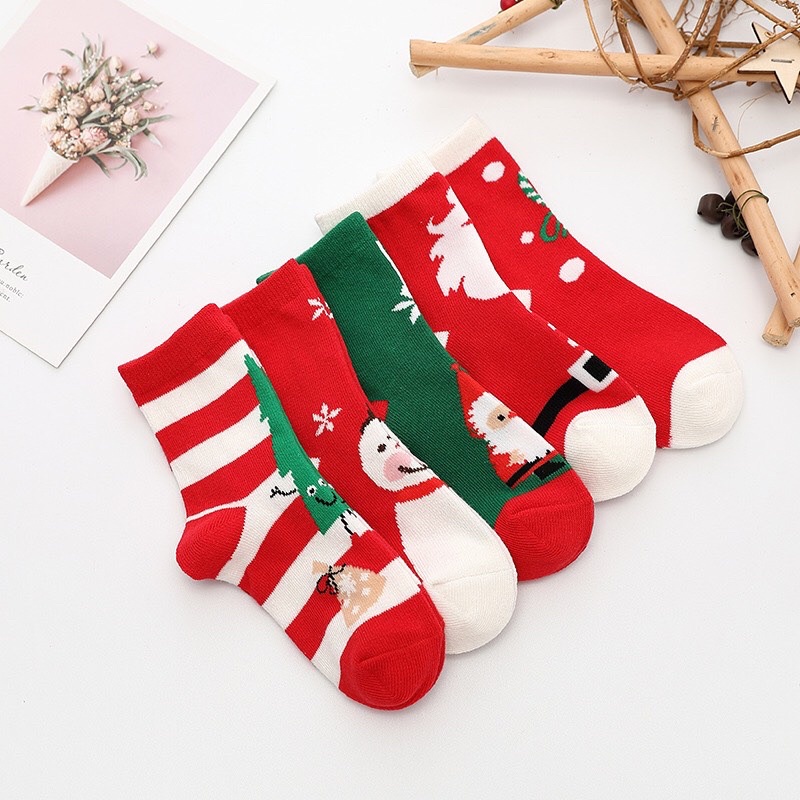 Set 10 Tất noel Cổ Cao trẻ em 𝑭𝒓𝒆𝒆𝒔𝒉𝒊𝒑TẤT TRẺ EM HÌNH NOEL GIÁNG SINH SIÊU ĐẸP