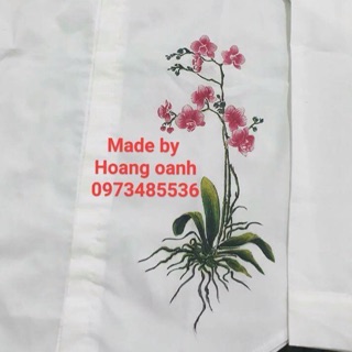 Áo sơ mi vẽ tay hoa lan