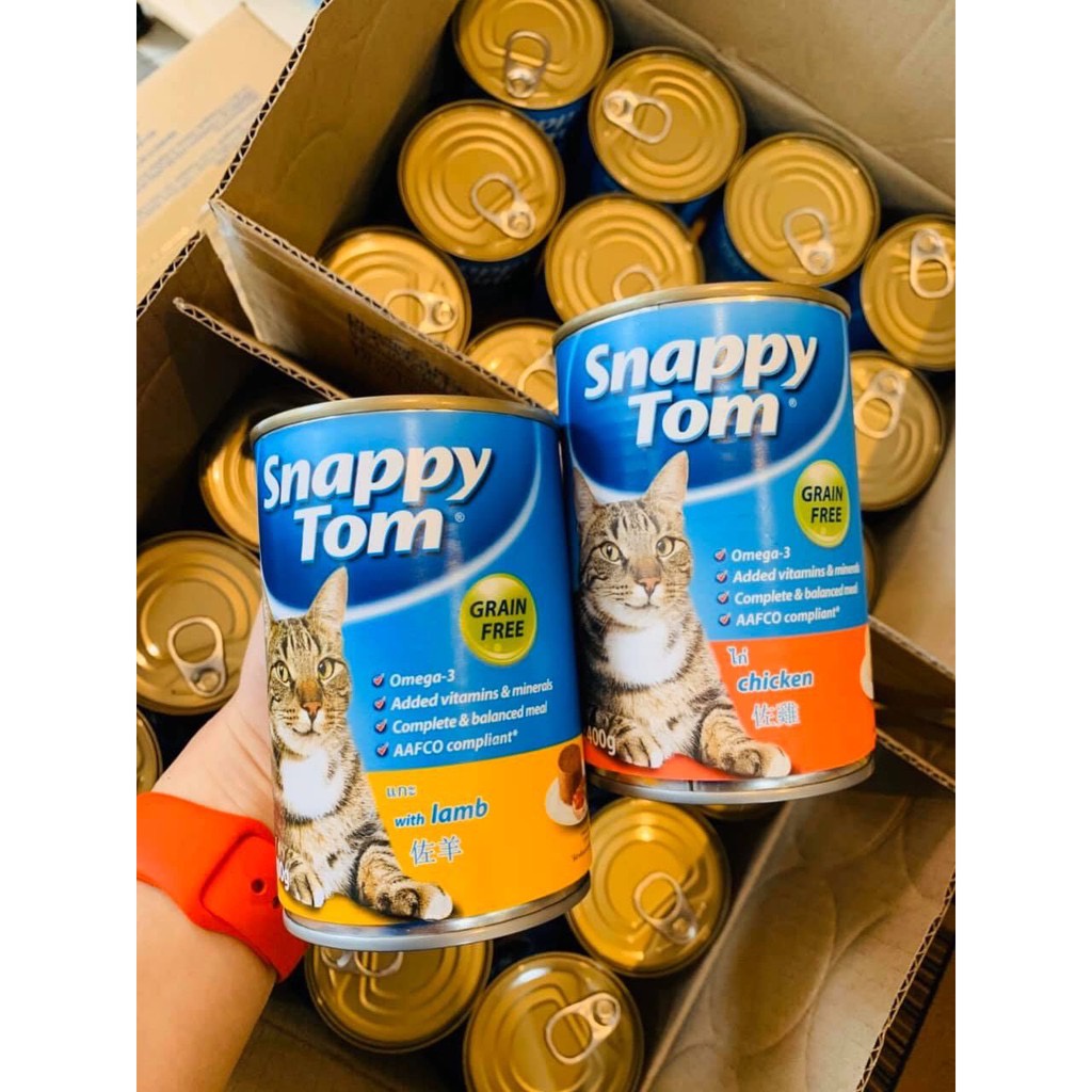 Pate cho mèo Snappy Tom lon 400g và gói 85g