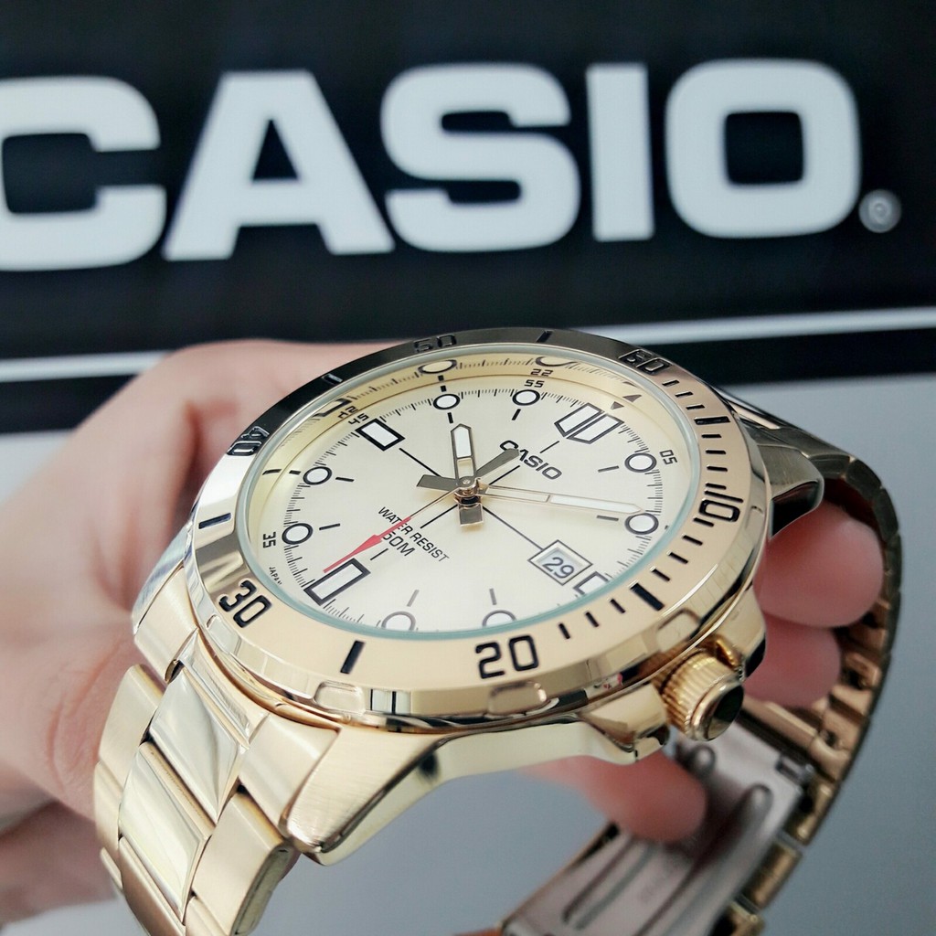 Đồng hồ nam dây kim loại Casio Standard chính hãng Anh Khuê MTP-VD01G-9EVUDF (45mm)
