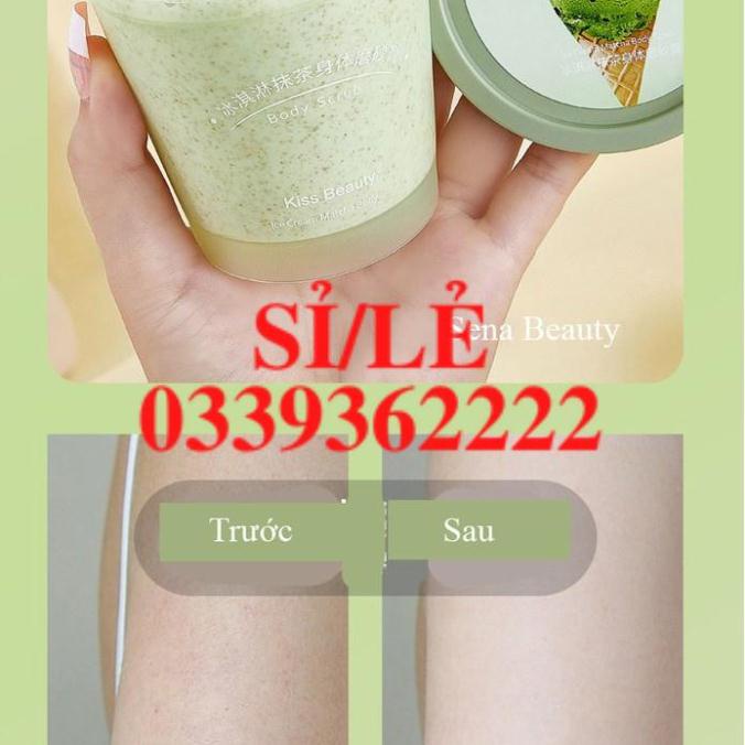 [ CHÍNH HÃNG ] Tẩy da chết matcha trà xanh Kiss Beauty Body Scrub 200G Sena Beauty  HAIANHSHOP