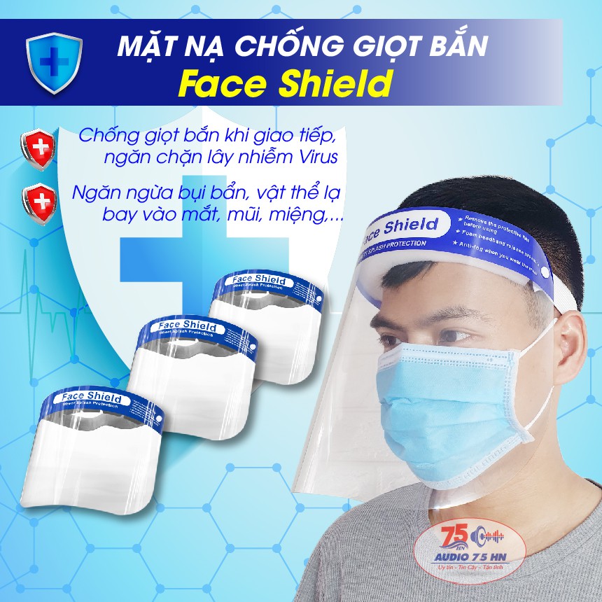 Mặt nạ chống giọt bắn, bụi bẩn có bọc chống trầy xước loại tốt - Mặt nạ Face Shield