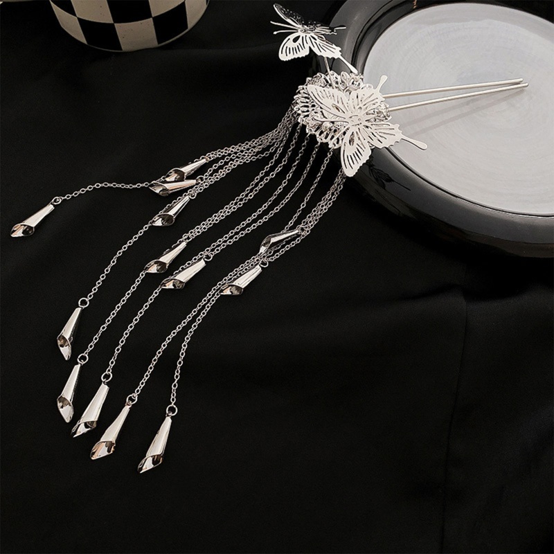 Trâm Cài Tóc Bằng Bạc Hình Hoa Bướm Cổ Điển Dành Cho Nữ