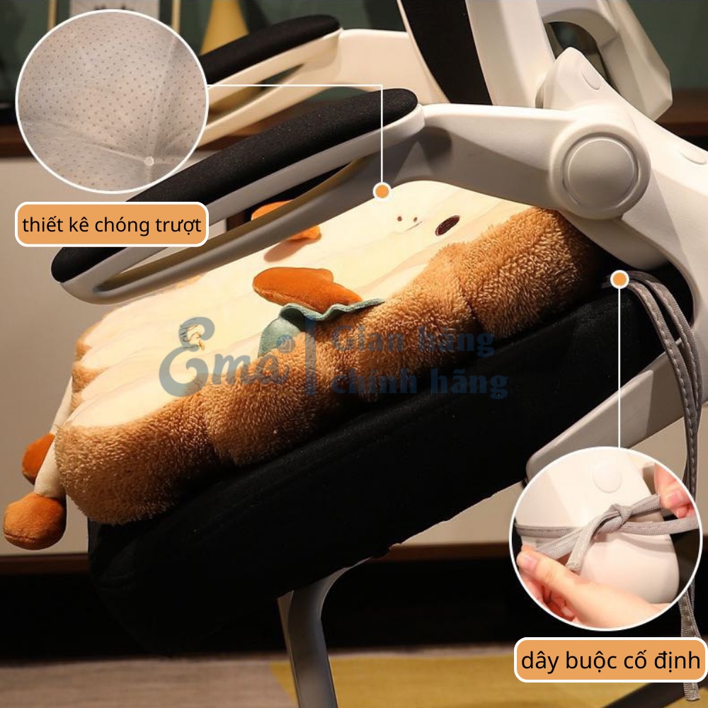 Đệm lót mông văn phòng hình thú Ema, Nệm lót ghế văn phòng ngồi bệt tatami cao cấp- kích thước 40x40cm