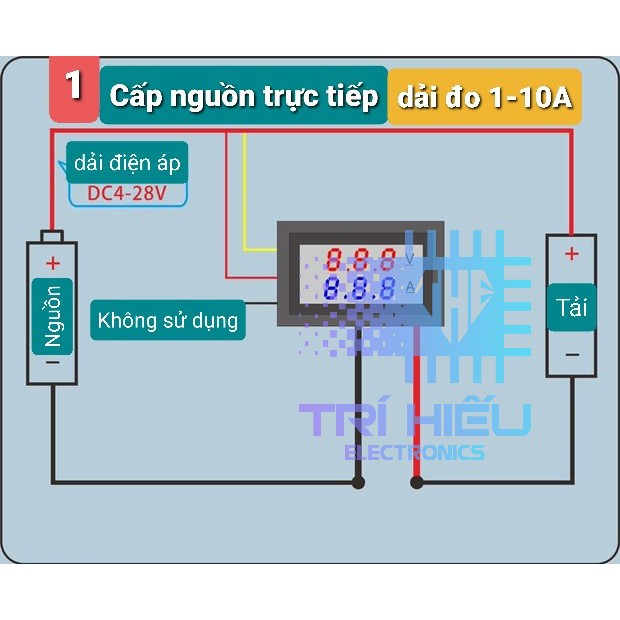 Đồng Hồ Đo Dòng Áp Vôn Ampe 0-100V 1/10/50/100A Led 0.56 Inch