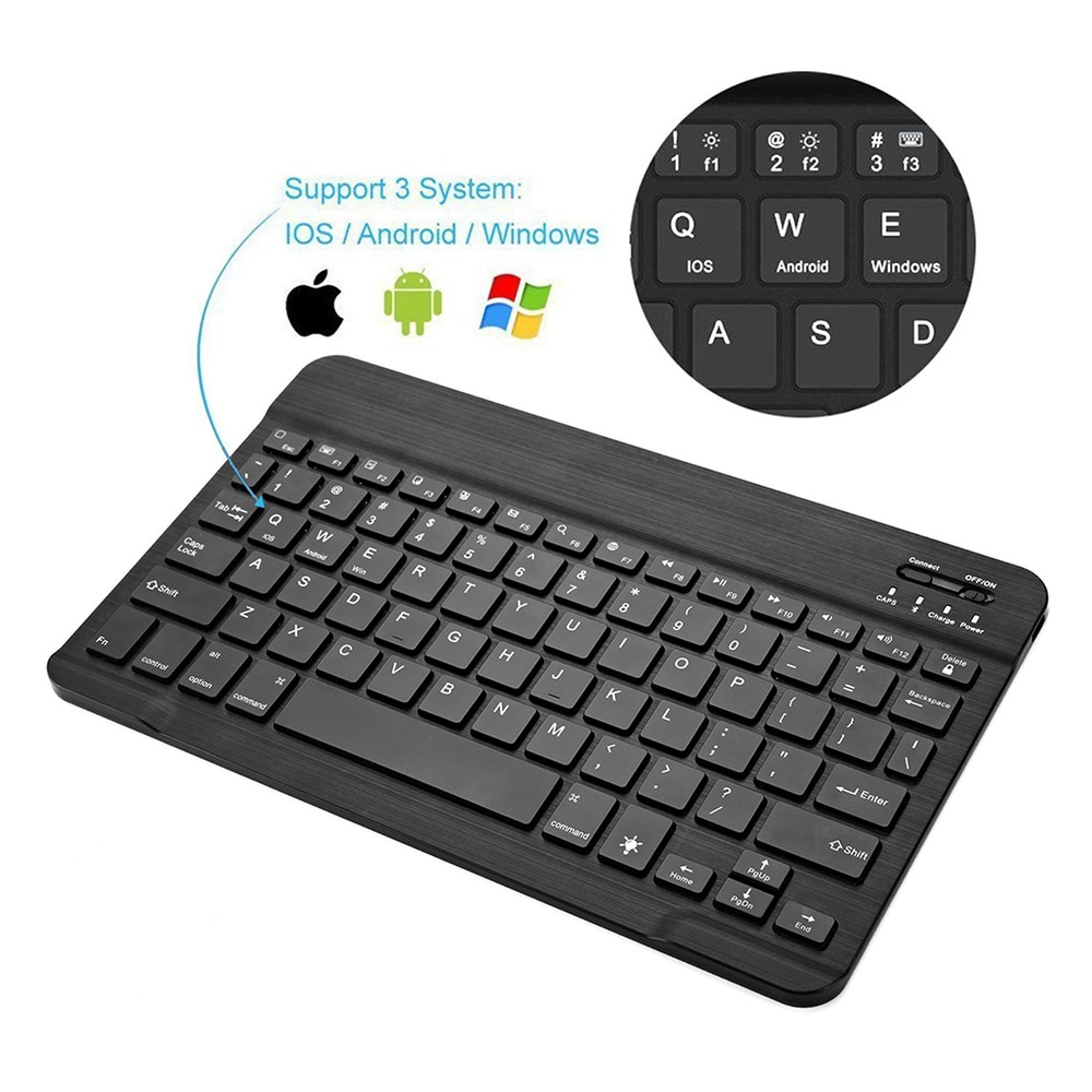 Bàn Phím Bluetooth Không Dây 10 Inch Có Thể Sạc Được Cho Máy Tính Bảng Ipad Laptop Pc
