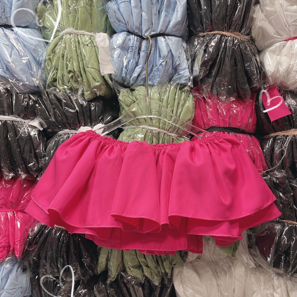 Áo trễ vai nữ tay ngắn trễ vai croptop phối bèo 1 tầng về nhiều màu hot trend