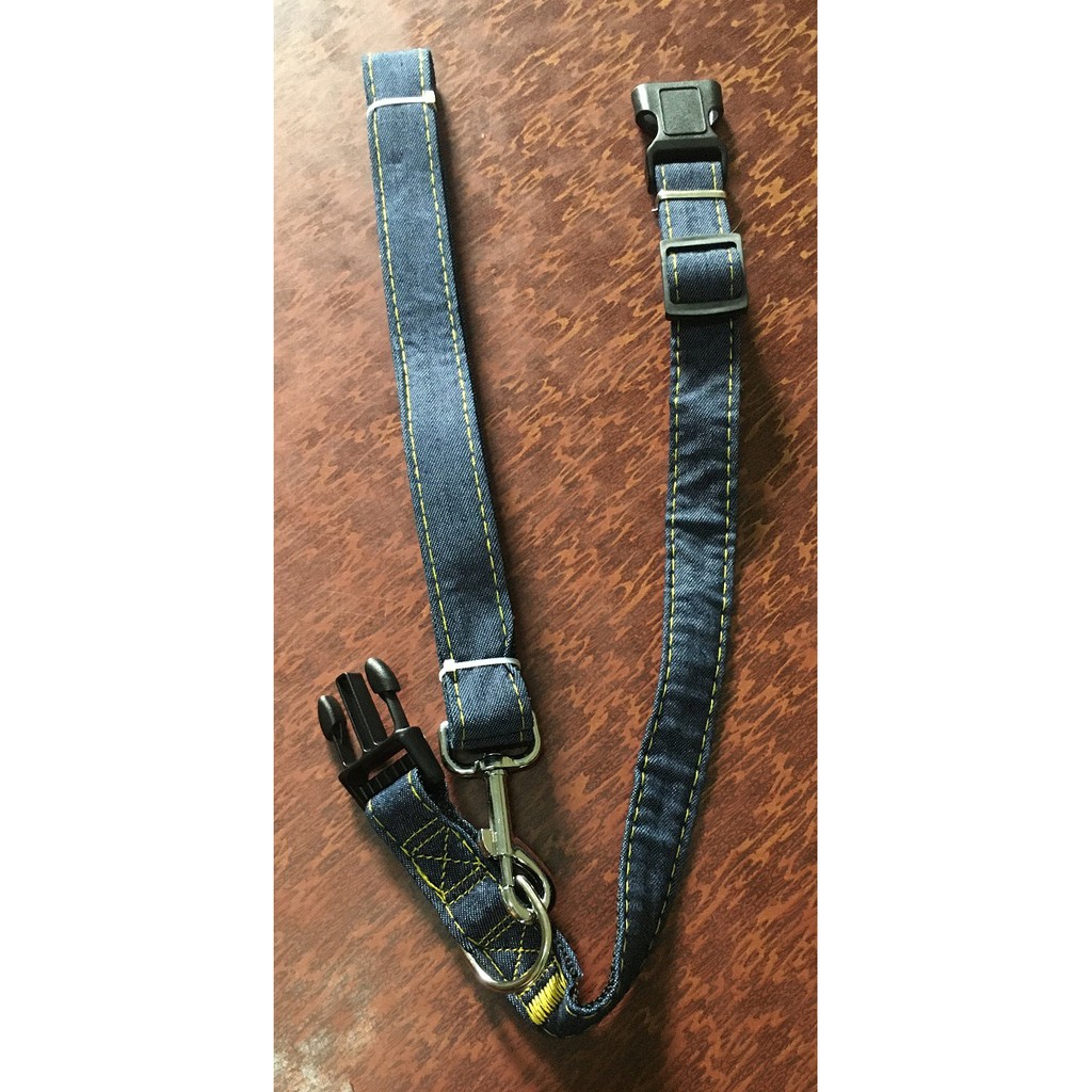 Combo Dây Dắt Vòng Cổ Vải Jean Chất Lượng Cao Cho Chó Từ 5 Đến 20Kg