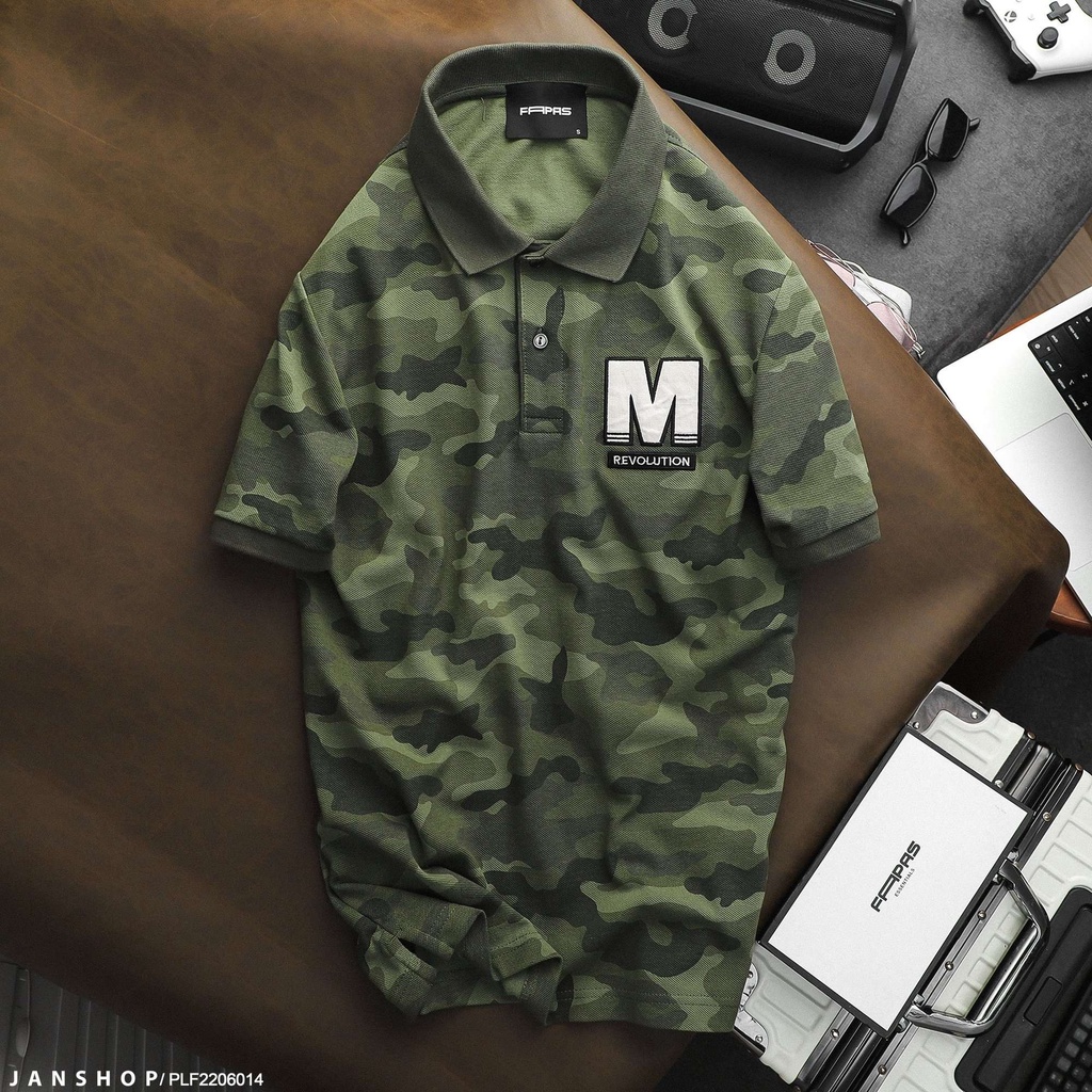 Polo 2 Tone Màu Camo Cổ Điển Đặc Trưng Thêm Điểm Nhấn Cùng Logo Thêu Ngực Trẻ Trung Làm Chiếc Áo Thêm Hiện Đại Phá Cách