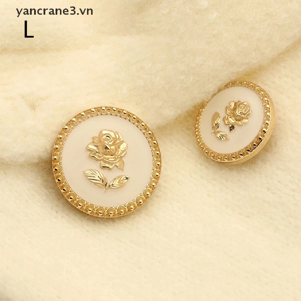 Bộ 6 nút áo khoác cardigan thêu hoa hồng bằng kim loại 3.vn}