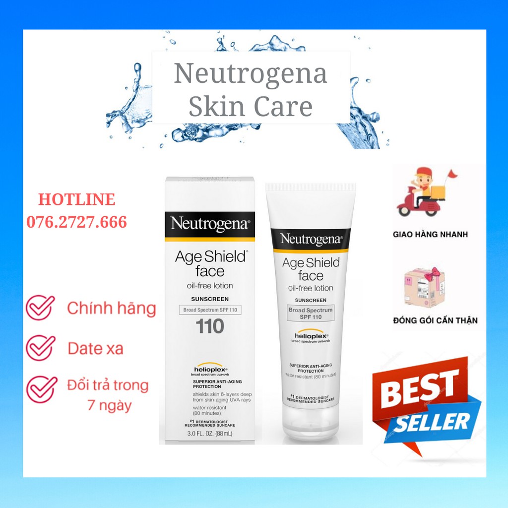 Kem Chống Nắng Chống Lão Hóa Neutrogena Age Shield Face SPF 110 (có hộp)