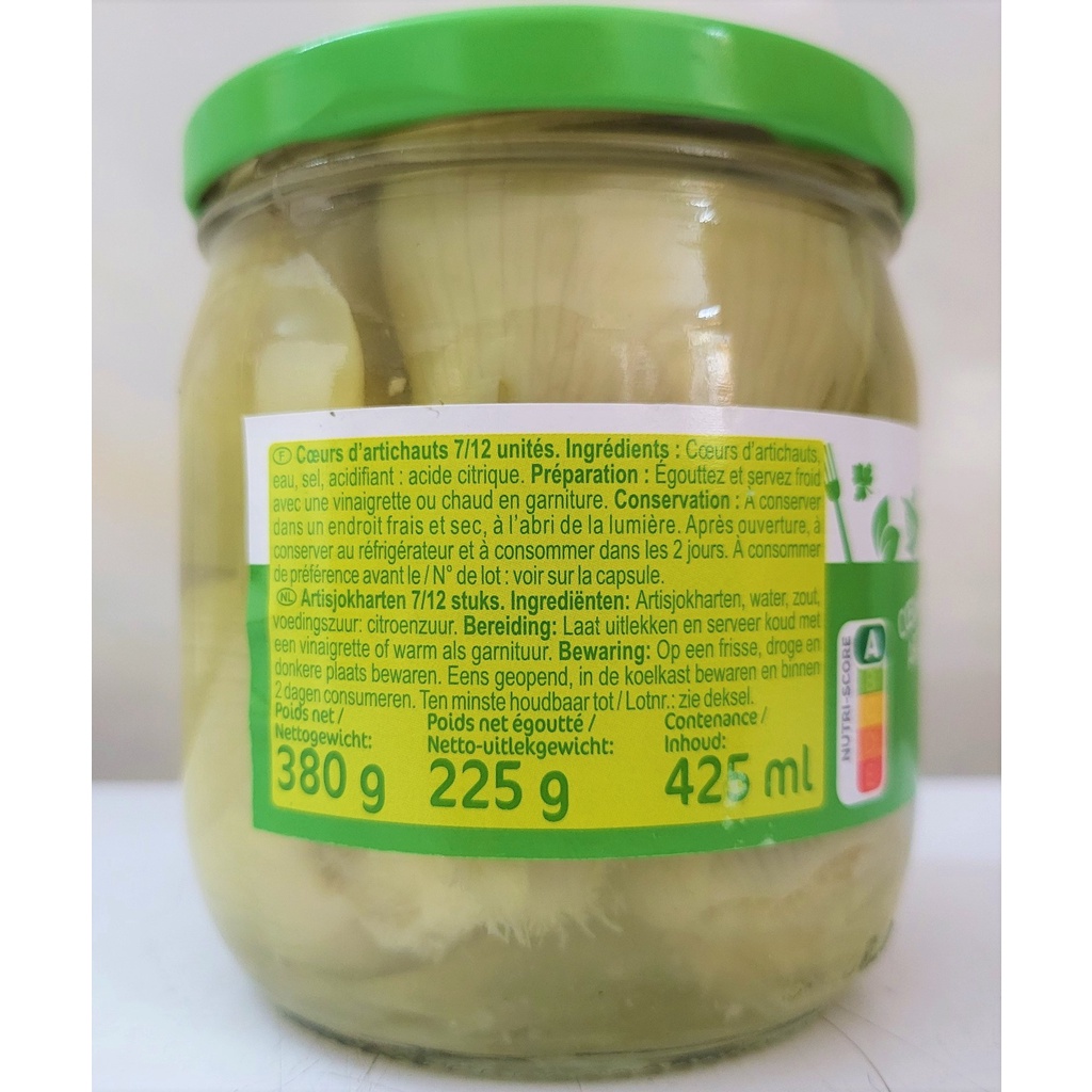 [Lọ 425ml] LÕI HOA ATISO NGÂM NƯỚC MUỐI Classic [Peru] CARREFOUR Artichoke Core In Brine (atp)