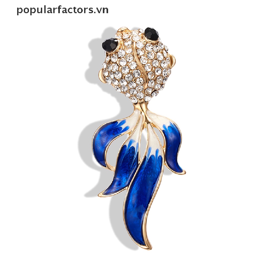 Ghim cài áo kiểu cá vàng ốc sên động vật biển dễ thương đính đá thời trang dành cho nữ