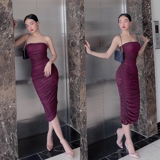 Váy body quây cúp ngực rúm chun váy body sang chảnh Annastore