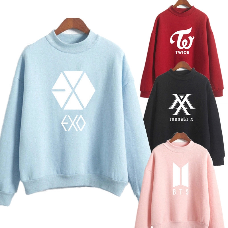 Áo Hoodie Dài Tay In Chữ Got7 Twice Wanna Blackpink One Bts Exo Thời Trang Mùa Đông 2018