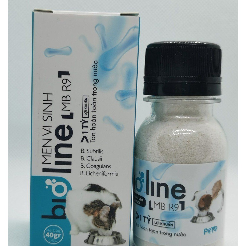 Men vi sinh BIOLINE giảm tiêu chảy, táo bón, biếng ăn, tắc búi lông, hôi phân