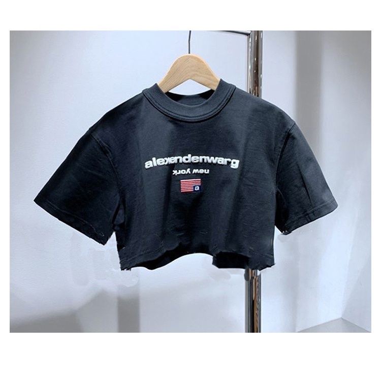 Áo Thun Crotop Form Rộng Tay Ngắn Chất Cotton Mền Mại In Chữ ALEXENDENWARG Ulzzang Style Hàn Quốc TTT0139